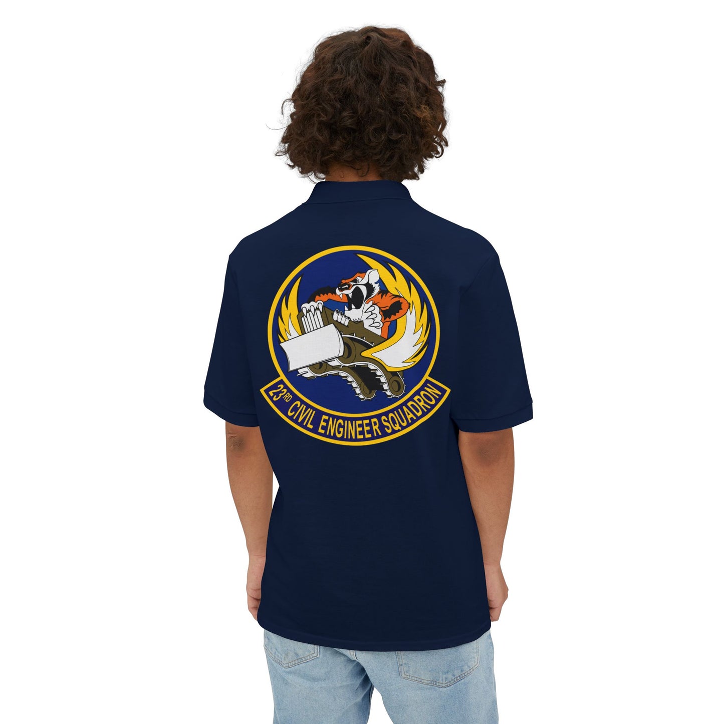 Men's Piqué Polo - USAF - 23d Civil Engineer Squadron wo Txt