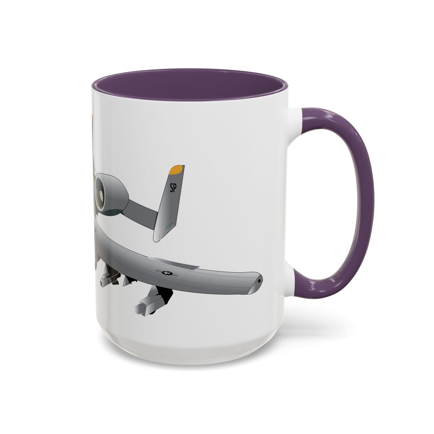 Accent Coffee Mug (11oz & 15oz) - Aircraft - A10 - Front - Top - Oblique X 300