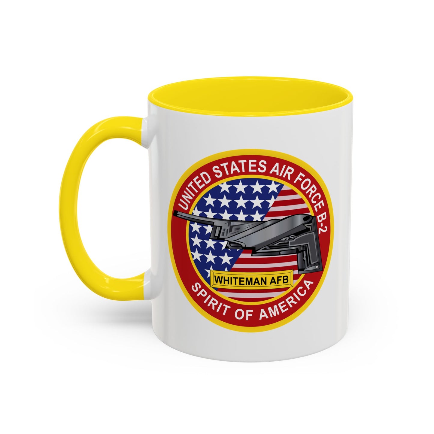Accent Coffee Mug (11oz & 15oz) - USAF - B2 - Spirit - Stealth Bomber wo Txt