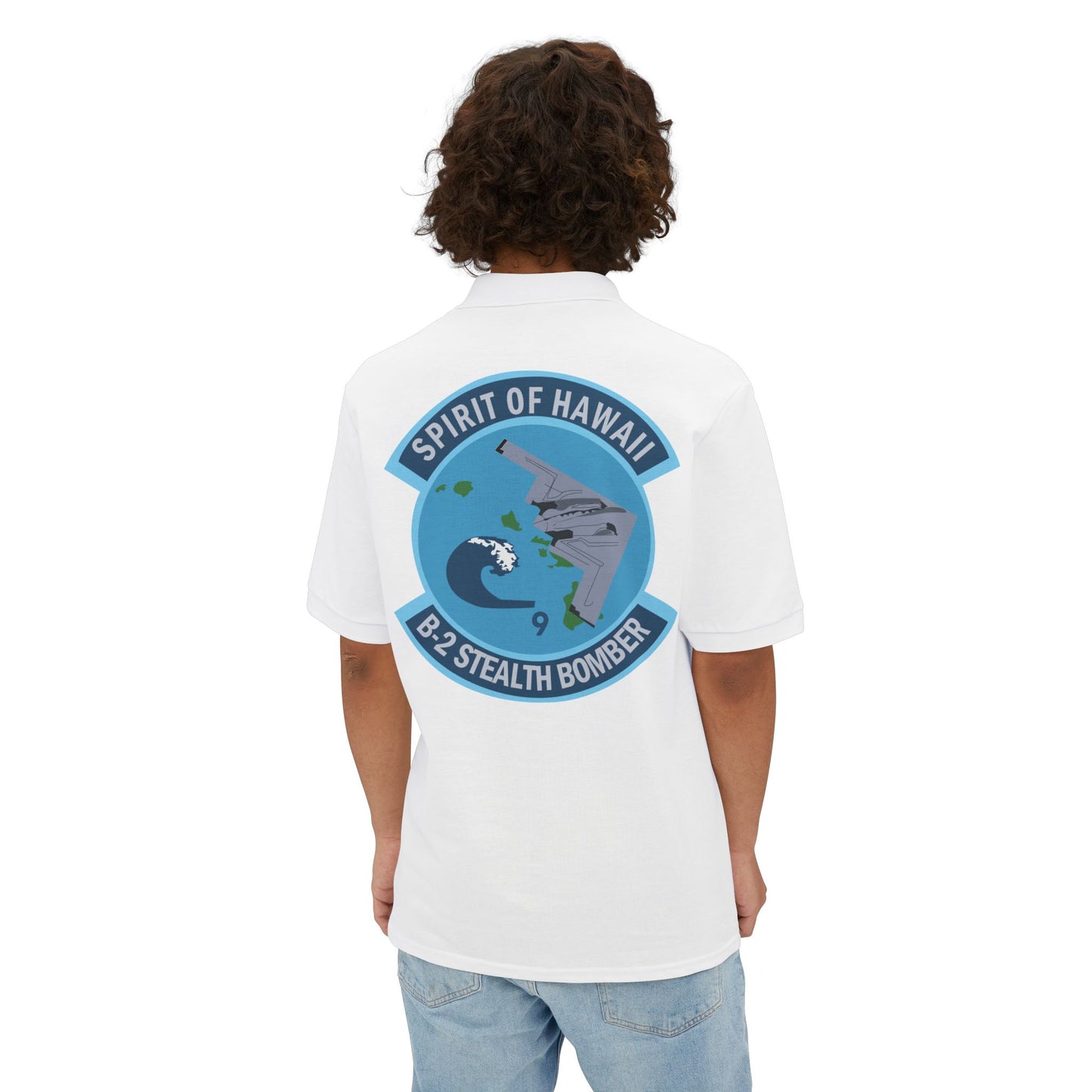 Men's Piqué Polo - USAF - B2 - Spirit of Hawaii - Stealth Bomber wo txt X 300