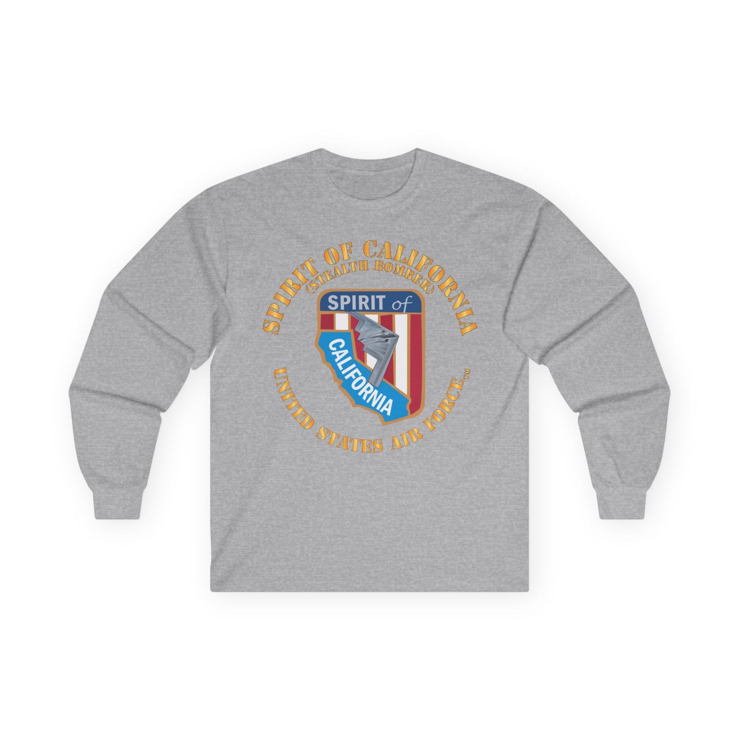 Unisex Ultra Cotton Long Sleeve Tee - USAF - B2 - Spirit of California - Stealth Bomber X 300