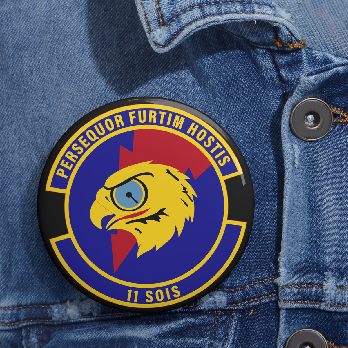 Custom Pin Button - USAF - 11th Special Operations Intelligence Sq wo txt X 300