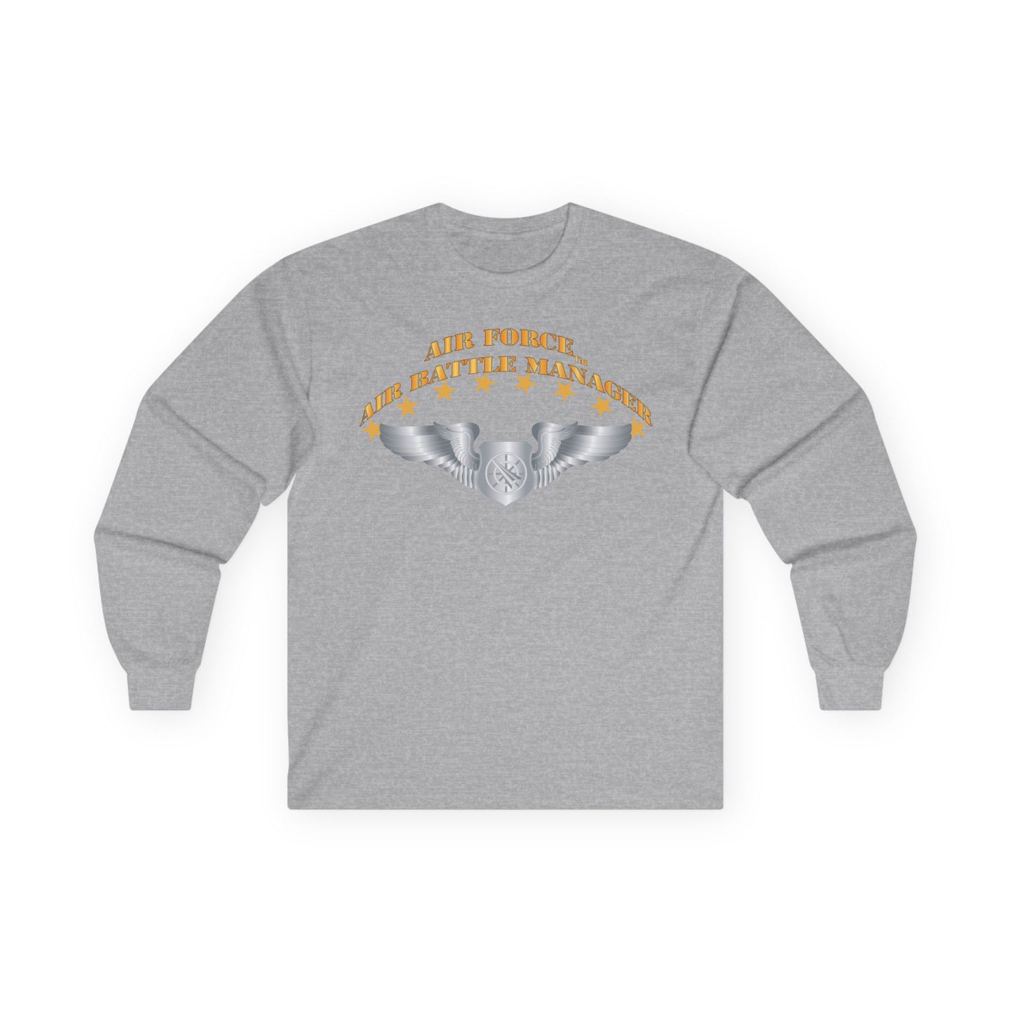 Unisex Ultra Cotton Long Sleeve Tee - USAF - Air Battle Manager - Basic Wings X 300