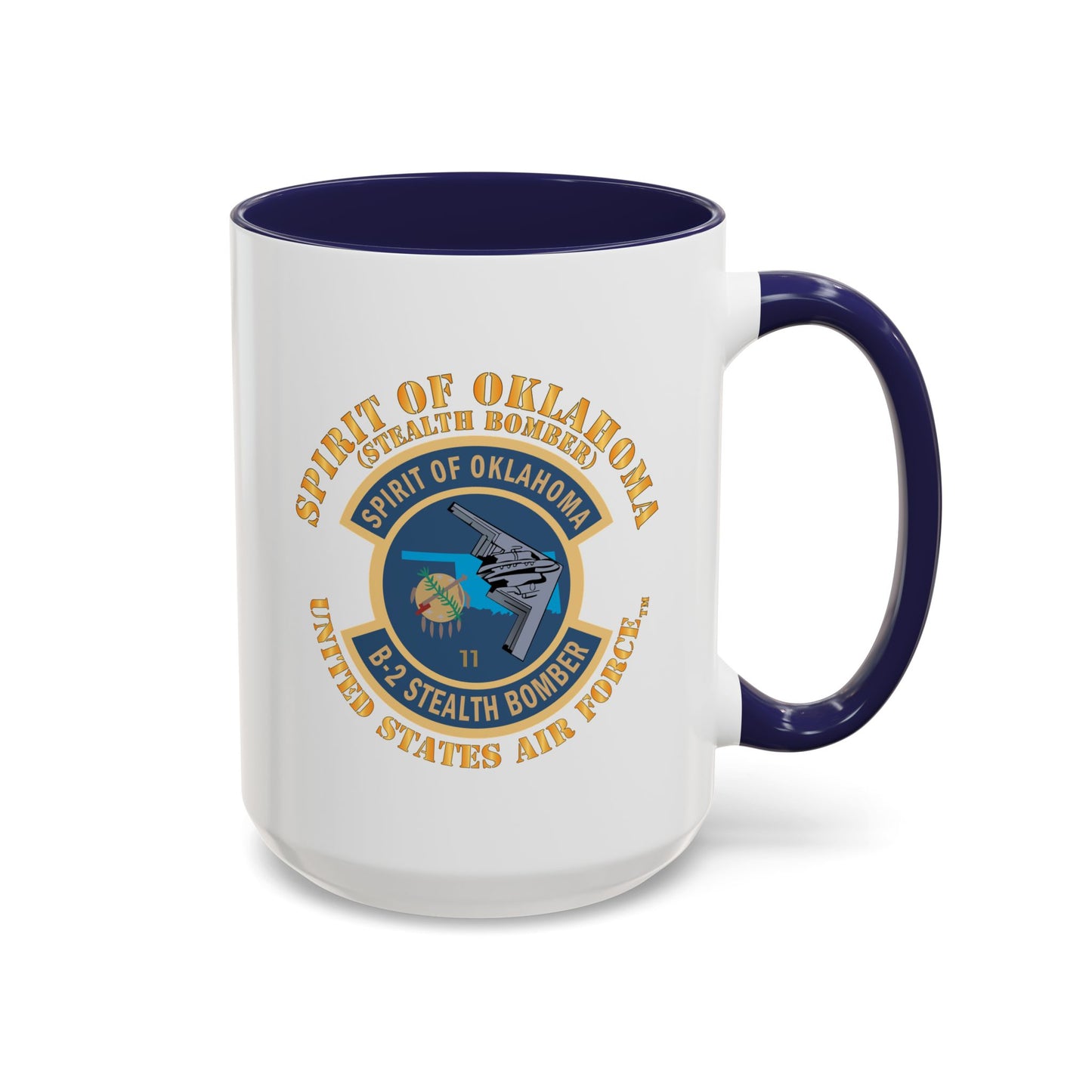 Accent Coffee Mug (11oz & 15oz) - USAF - B2 - Spirit of Oklahoma - Stealth Bomber X 300