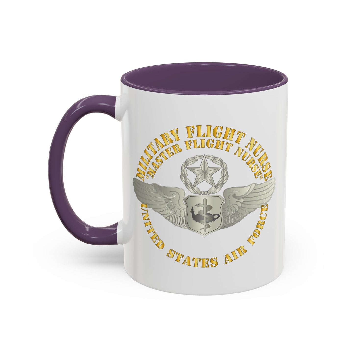 Accent Coffee Mug (11oz & 15oz) - USAF - Military Flight Nurse - Flight Nurse - Master