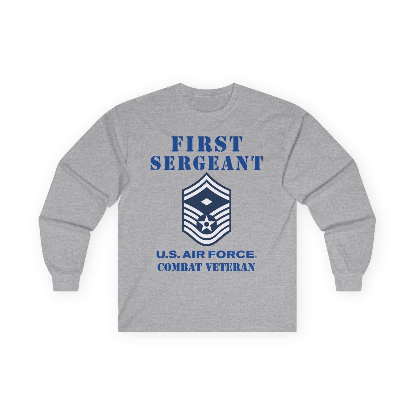 Unisex Ultra Cotton Long Sleeve Tee - USAF - First Sergeant (E8b) - 2020 - Combat Veteran