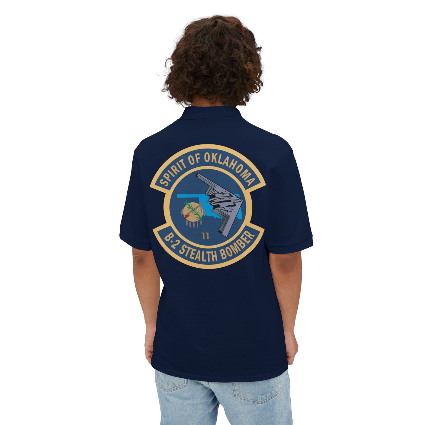 Men's Piqué Polo - USAF - B2 - Spirit of Oklahoma - Stealth Bomber wo txt X 300
