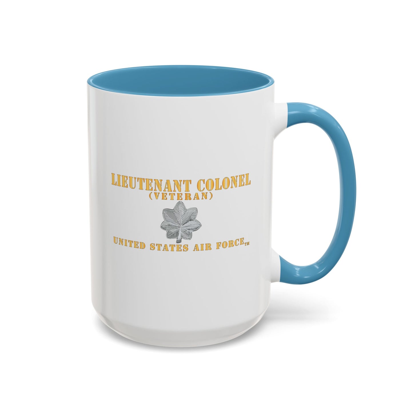 Accent Coffee Mug (11oz & 15oz) - USAF - Lieutenant Colonel - LTC - Veteran - Flat - TM X 300