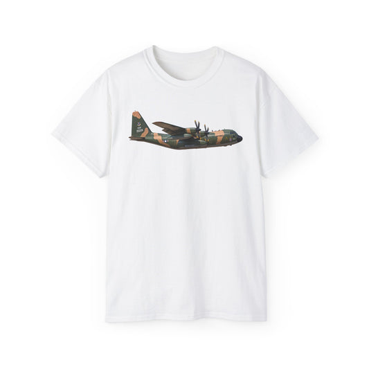 Unisex Ultra Cotton Tee - C-130  Aircraft - Camo - Right Side