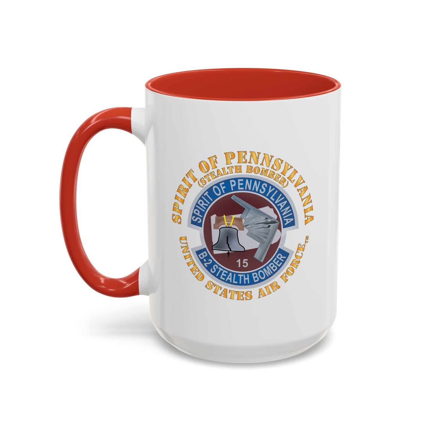 Accent Coffee Mug (11oz & 15oz) - USAF - B2 - Spirit of Pennsylvania Stealth Bomber X 300