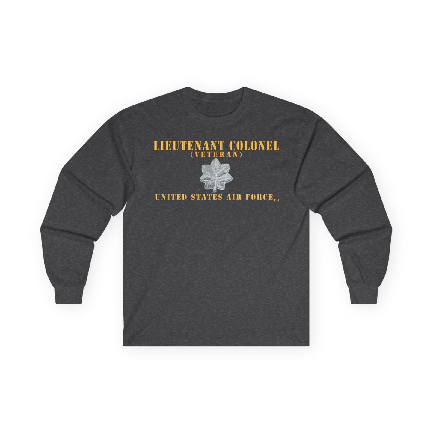 Unisex Ultra Cotton Long Sleeve Tee - USAF - Lieutenant Colonel - LTC - Veteran - Flat - TM X 300