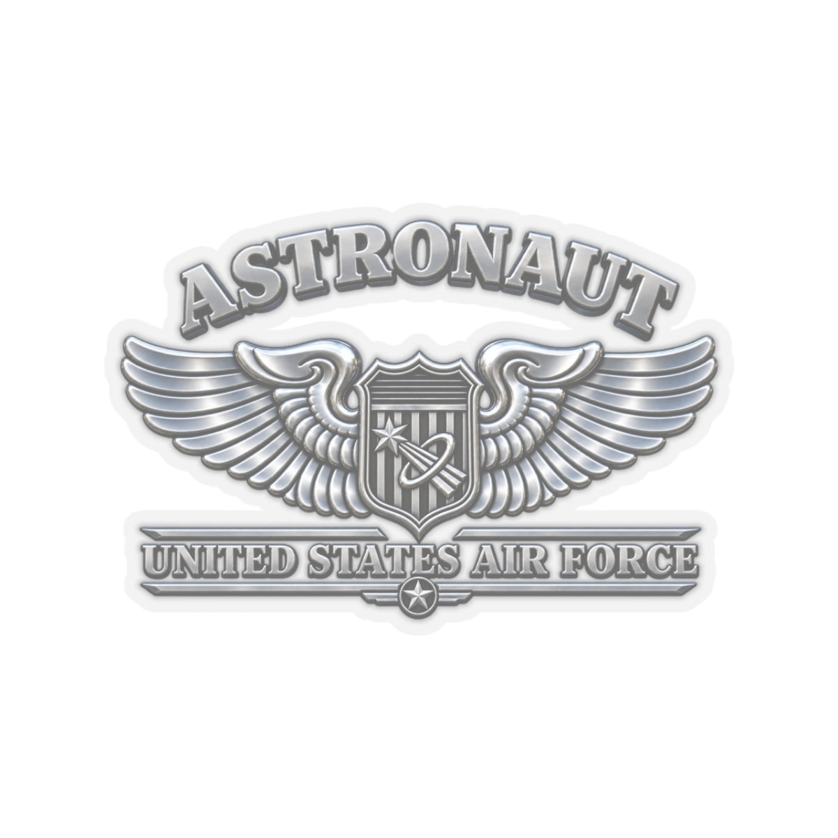 Kiss-Cut Stickers - USAF - Basic Astronaut Badge - United States Air Force - 3D - Enhanced