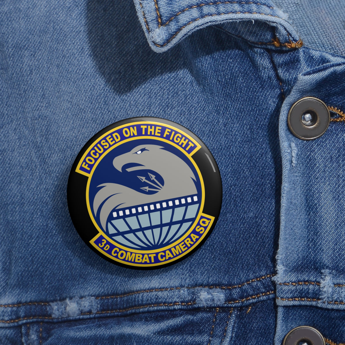 Custom Pin Button - USAF - 3d Combat Camera Squadron wo txt
