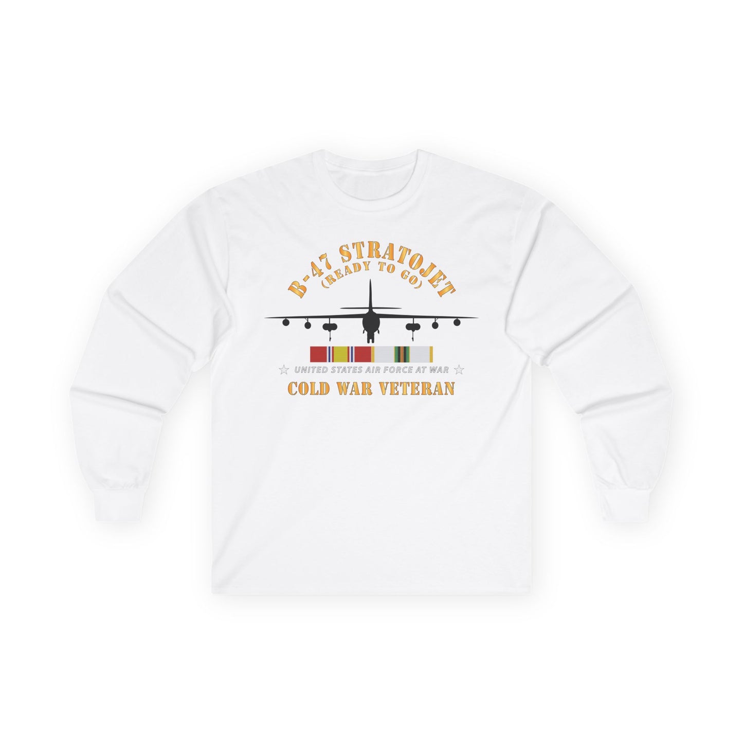 Unisex Ultra Cotton Long Sleeve Tee - USAF - B-47 Stratojet - Ready to Go - Silhouette - Cold War Veteran X 300