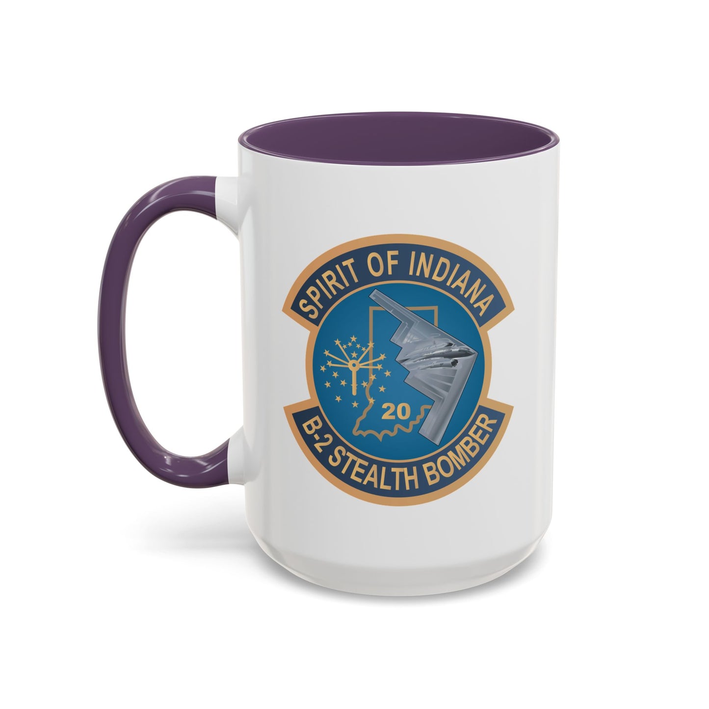 Accent Coffee Mug (11oz & 15oz) - USAF - B2 - Spirit of Indiana - Stealth Bomber wo txt X 300