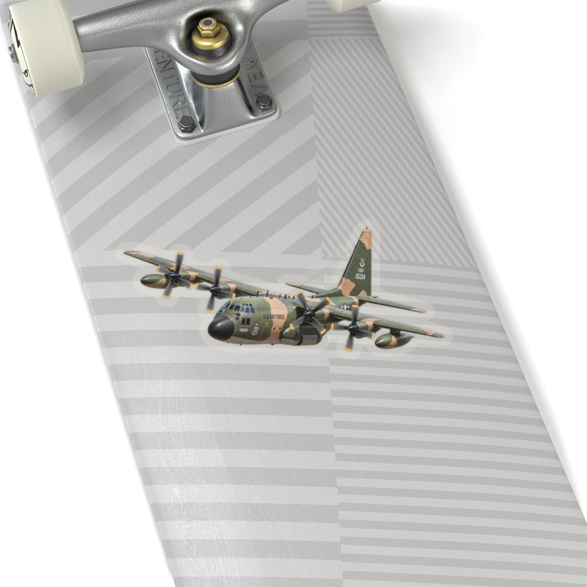 Kiss-Cut Stickers - C-130  Aircraft - Camo - Landing - Hard Left Bank