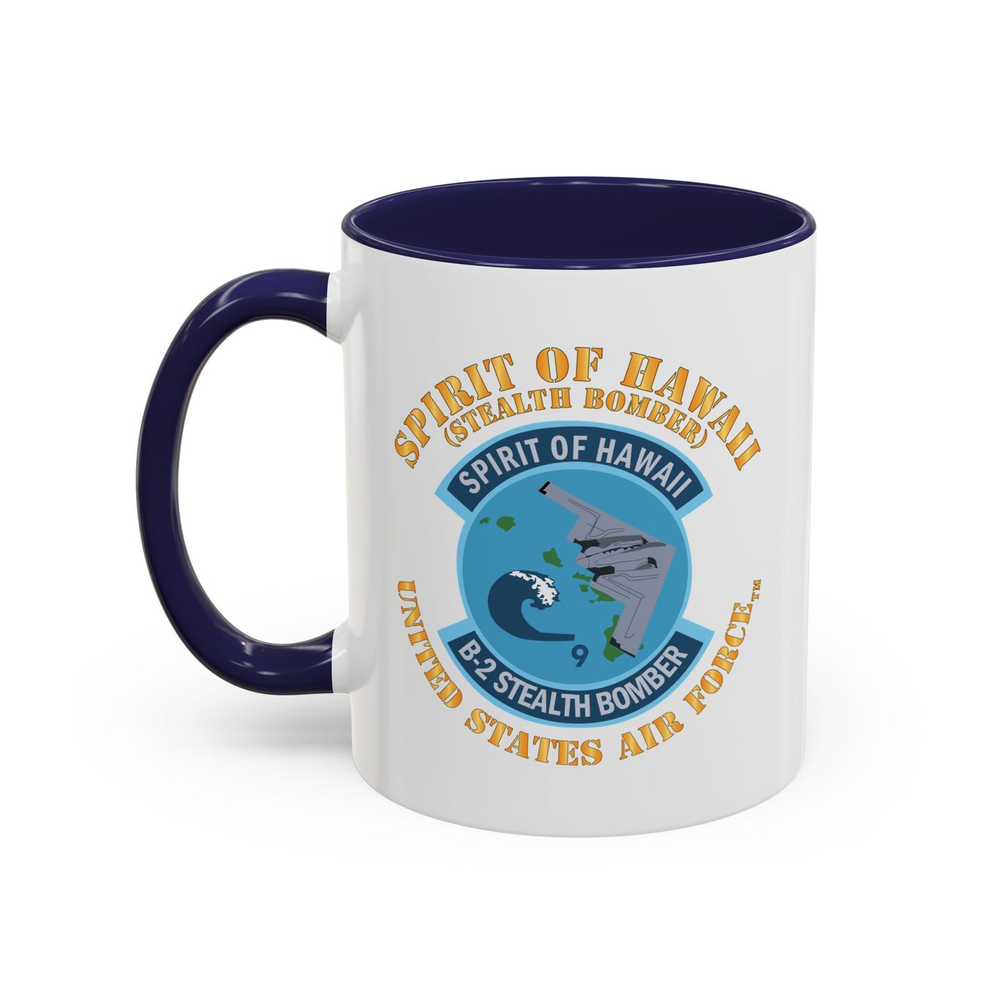 Accent Coffee Mug (11oz & 15oz) - USAF - B2 - Spirit of Hawaii - Stealth Bomber X 300