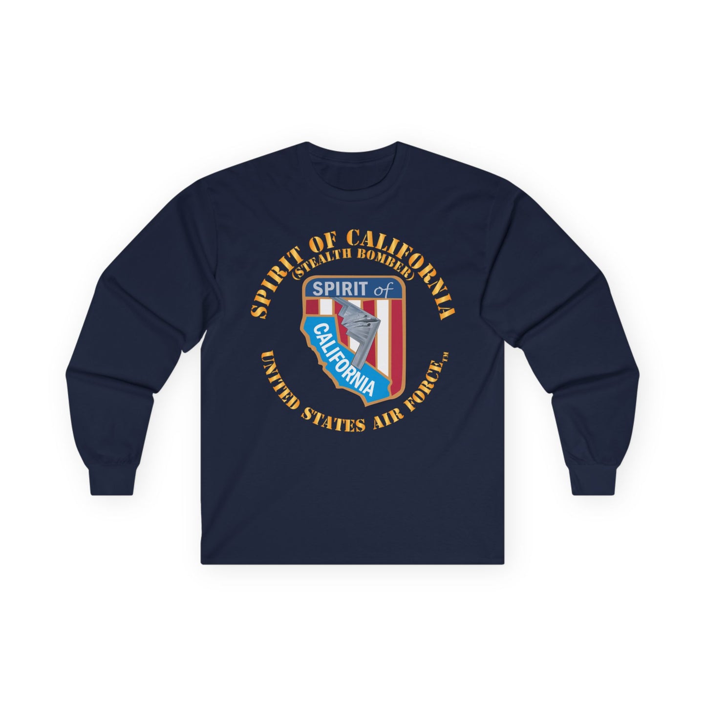 Unisex Ultra Cotton Long Sleeve Tee - USAF - B2 - Spirit of California - Stealth Bomber X 300