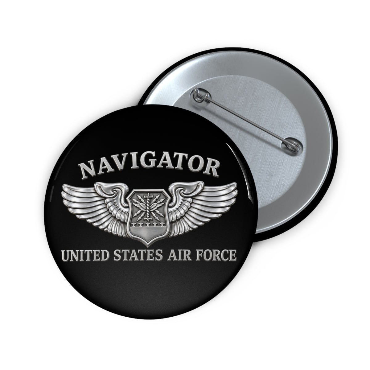 Custom Pin Button - USAF - Navigator Badge - United States Air Force - 3D - Enhanced