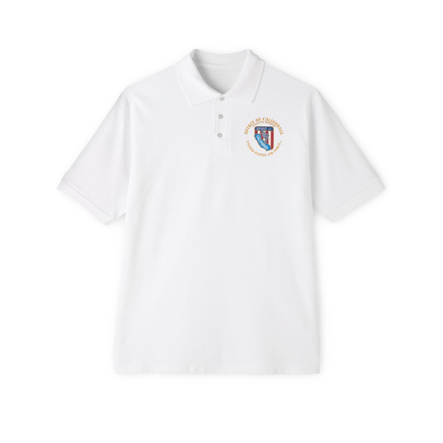 Men's Piqué Polo - USAF - B2 - Spirit of California - Stealth Bomber X 300