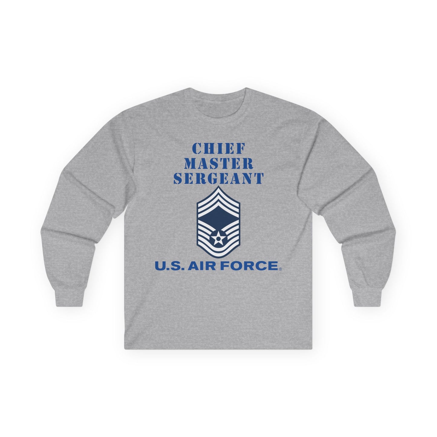 Unisex Ultra Cotton Long Sleeve Tee - USAF - Chief Master Sergeant (E9a) - 2020 - US Air Force w Text X 300