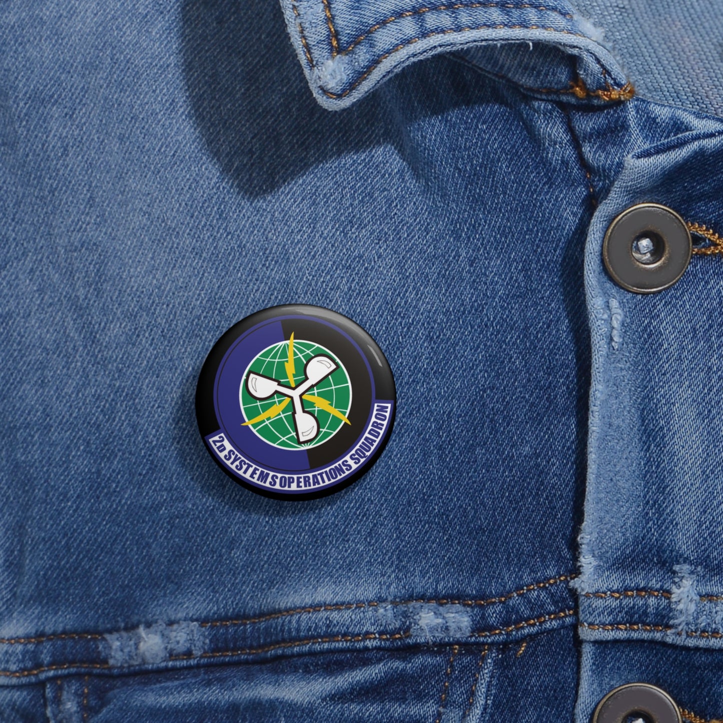 Custom Pin Button - USAF - 2d Systems Operations Squadron wo txt