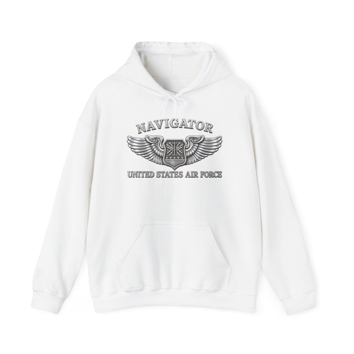 Unisex Heavy Blend Hooded Sweatshirt - USAF - Navigator Badge - United States Air Force - 3D - Enhanced