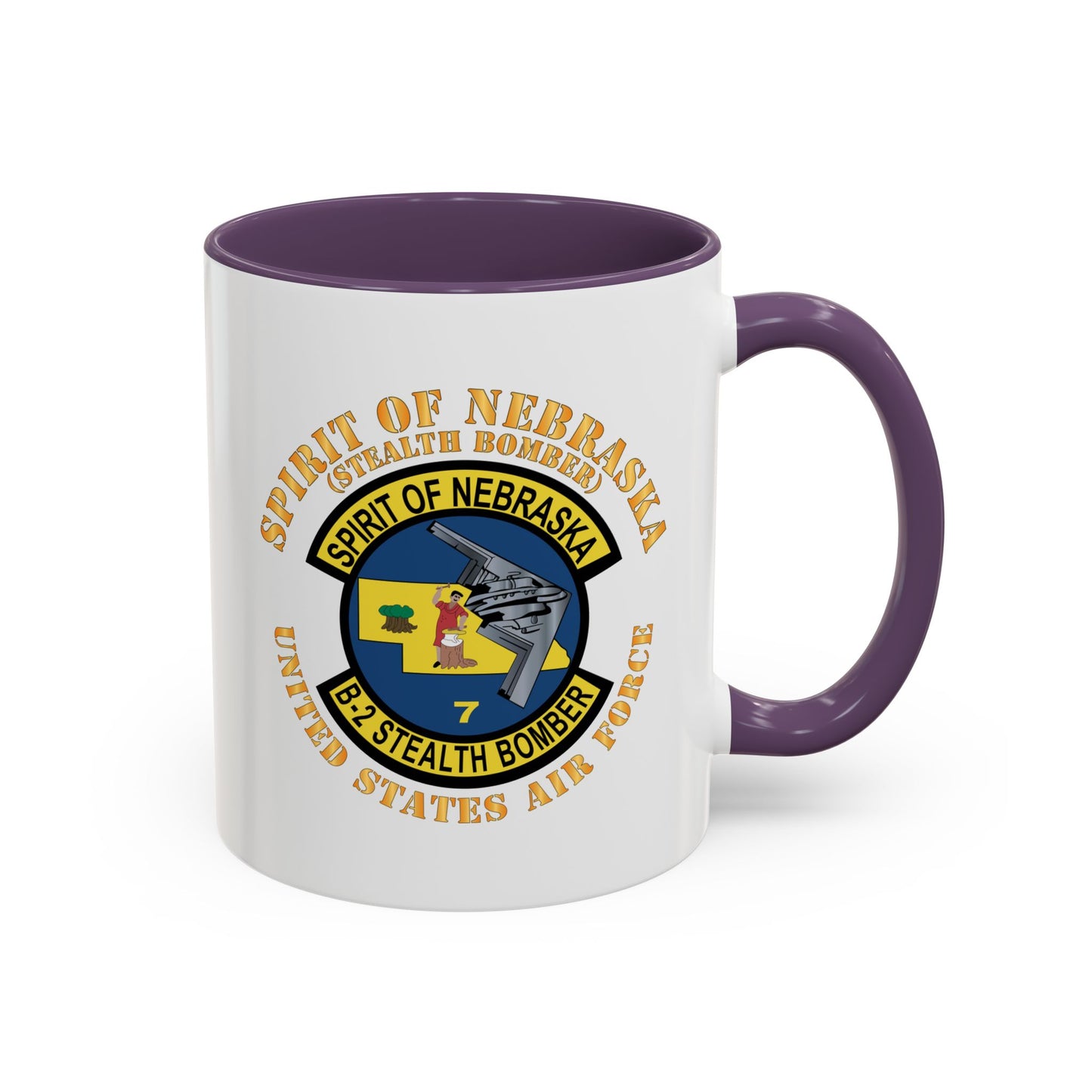 Accent Coffee Mug (11oz & 15oz) - USAF - B2 - Spirit of Nebraska - Stealth Bomber X 300