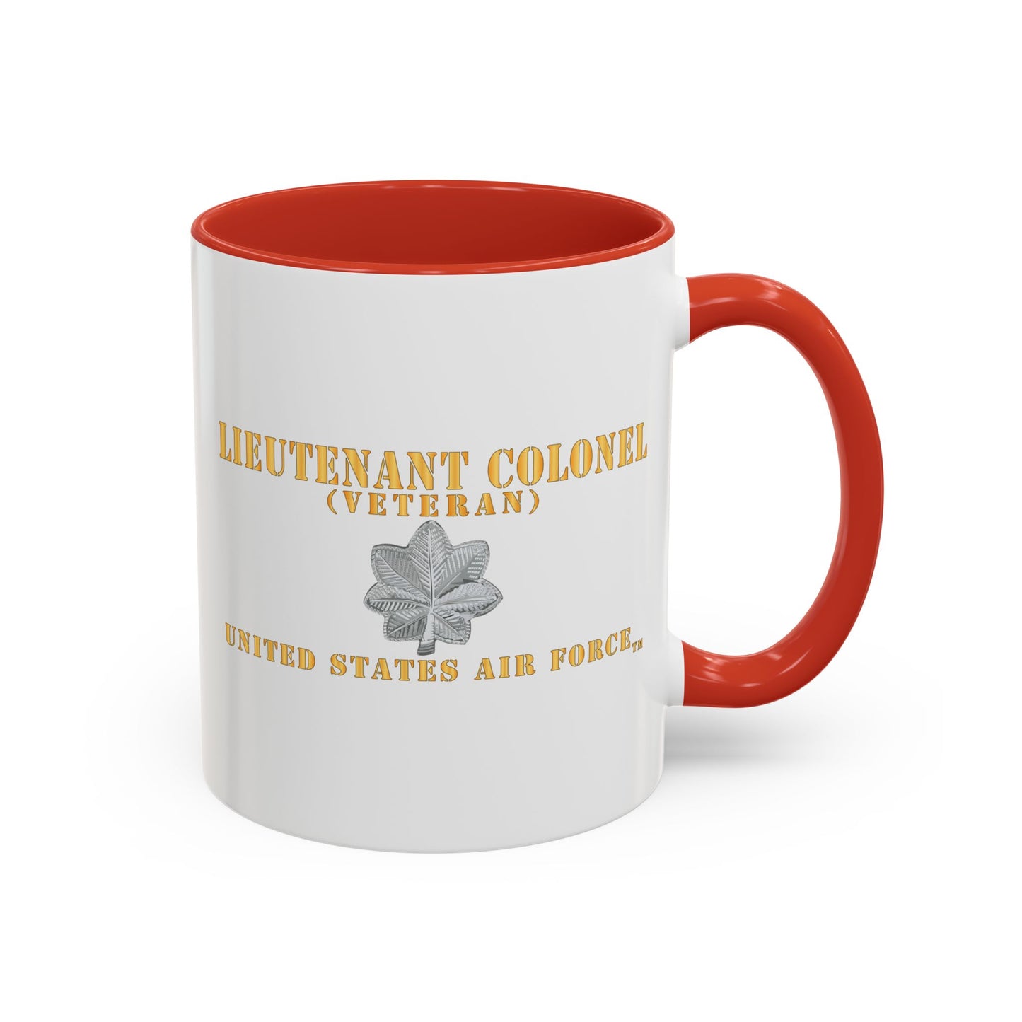 Accent Coffee Mug (11oz & 15oz) - USAF - Lieutenant Colonel - LTC - Veteran - Flat - TM X 300