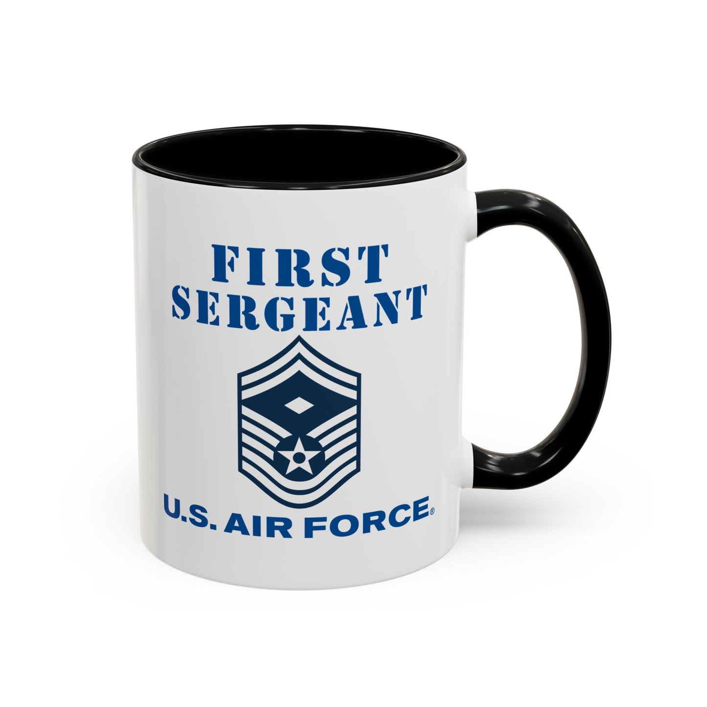 Accent Coffee Mug (11oz & 15oz) - USAF - First Sergeant (E8b) - 2020 - US Air Force w Text X 300