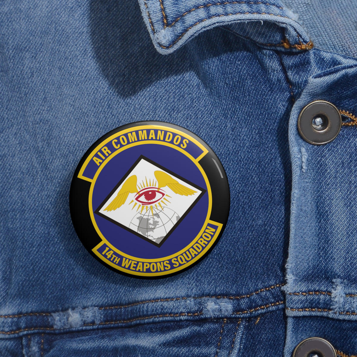 Custom Pin Button - USAF - 14th Weapons Squadron wo txt