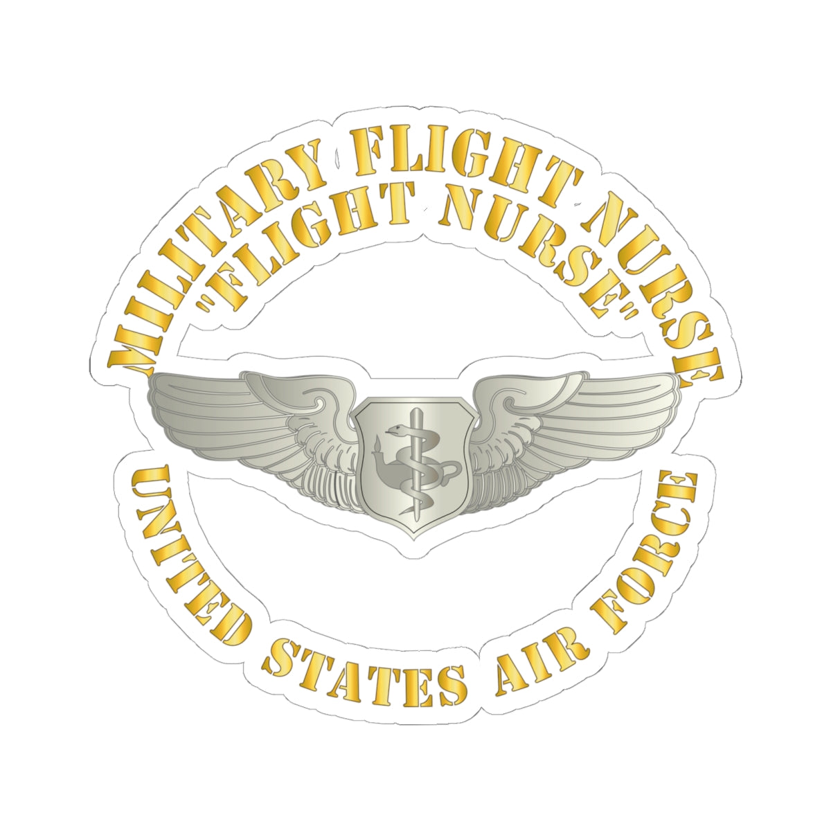 Kiss-Cut Stickers - USAF - Military Flight Nurse - Flight Nurse - Basic