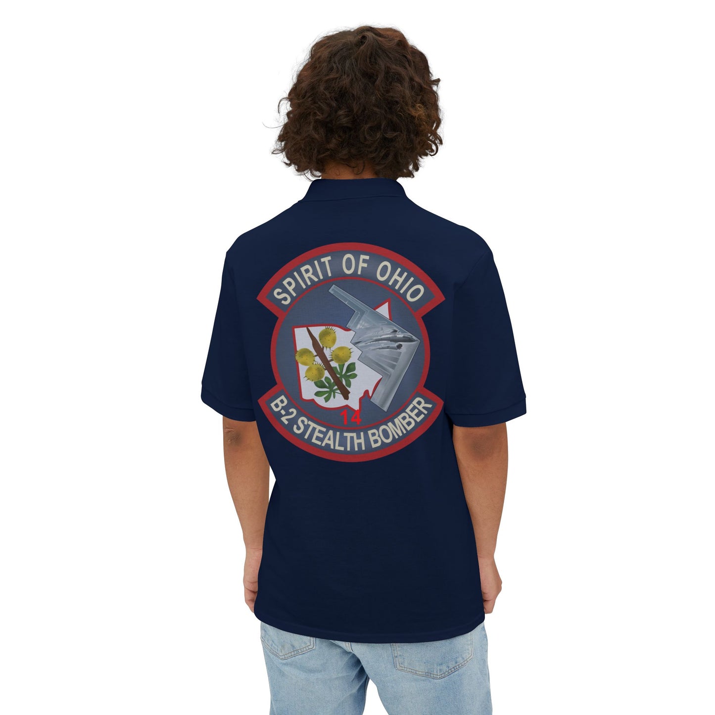 Men's Piqué Polo - USAF - B2 - Spirit of Ohio - Stealth Bomber wo txt X 300