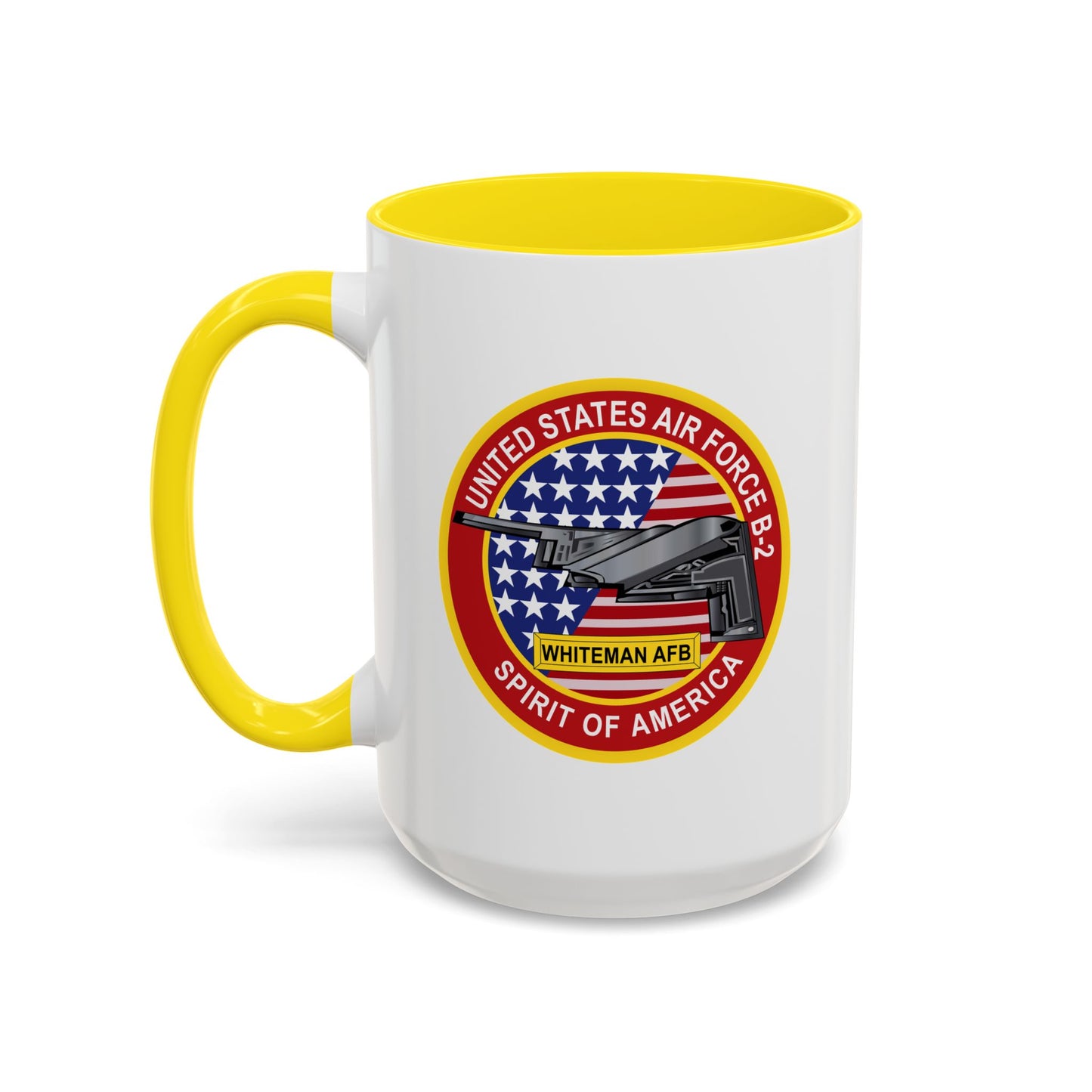 Accent Coffee Mug (11oz & 15oz) - USAF - B2 - Spirit - Stealth Bomber wo Txt