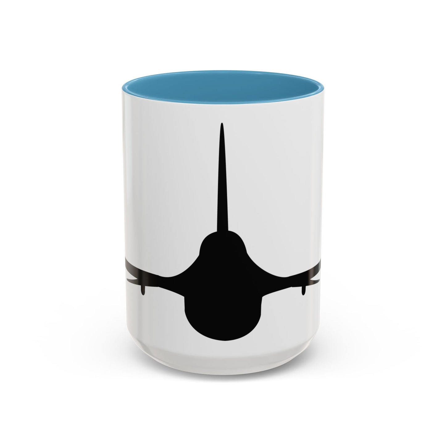 Accent Coffee Mug (11oz & 15oz) - Aircraft - F-16 - Front - Silhouette wo Txt X 300