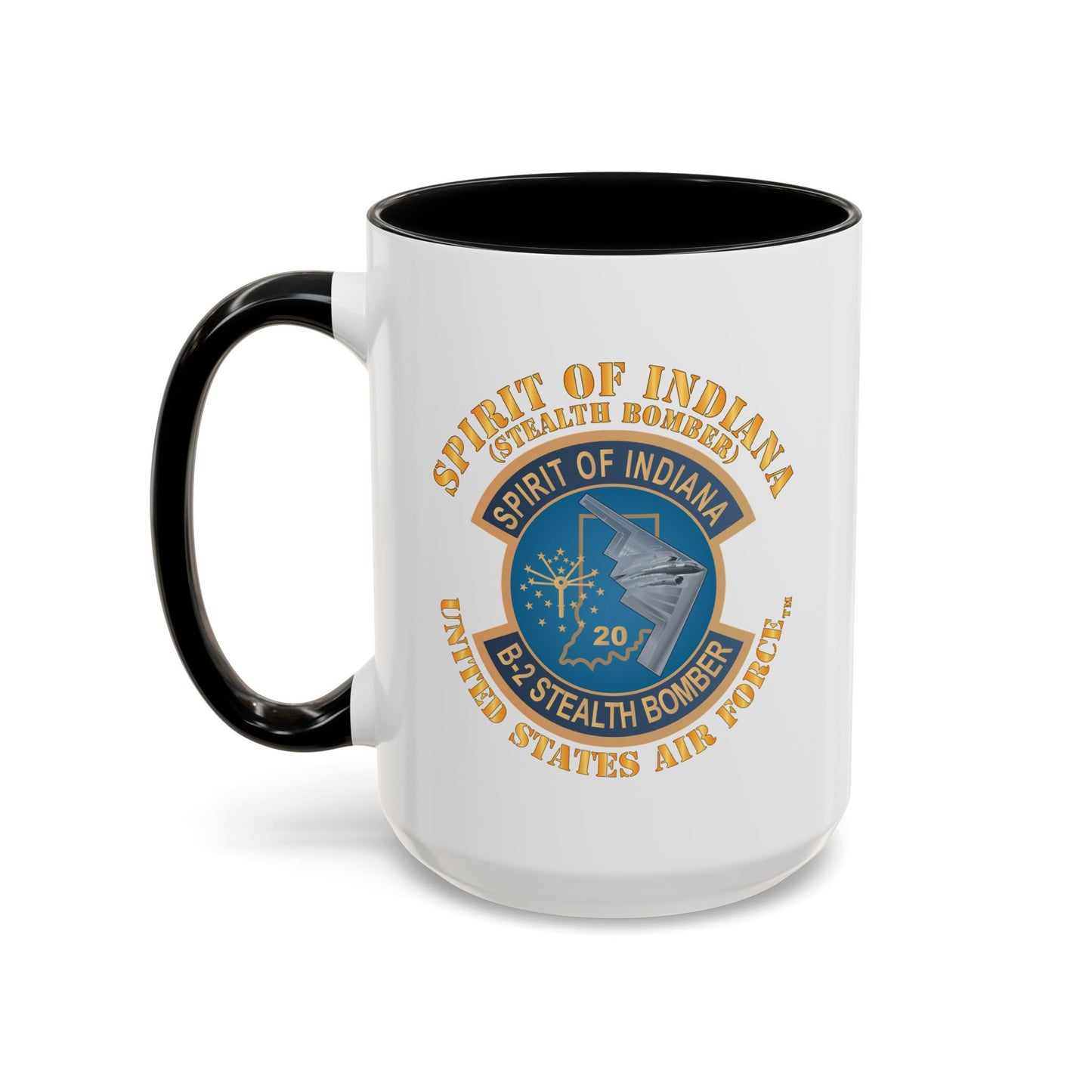 Accent Coffee Mug (11oz & 15oz) - USAF - B2 - Spirit of Indiana - Stealth Bomber X 300