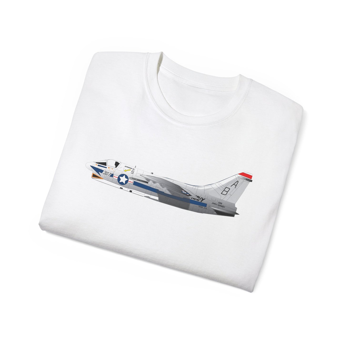 Unisex Ultra Cotton Tee - Aircraft - Navy - A-7B Corsair II - Side X 300