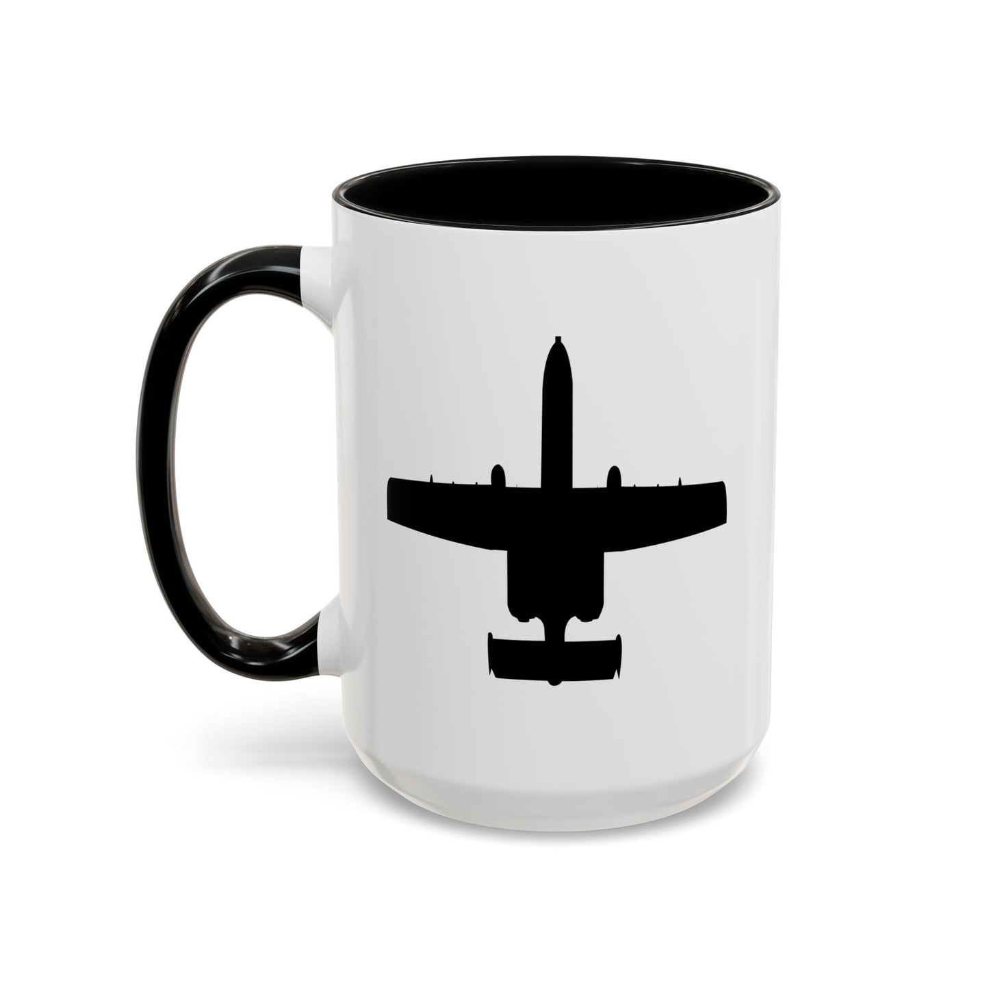 Accent Coffee Mug (11oz & 15oz) - Aircraft - USAF - A-10 Thunderbolt II - Top - Silhouette X 300