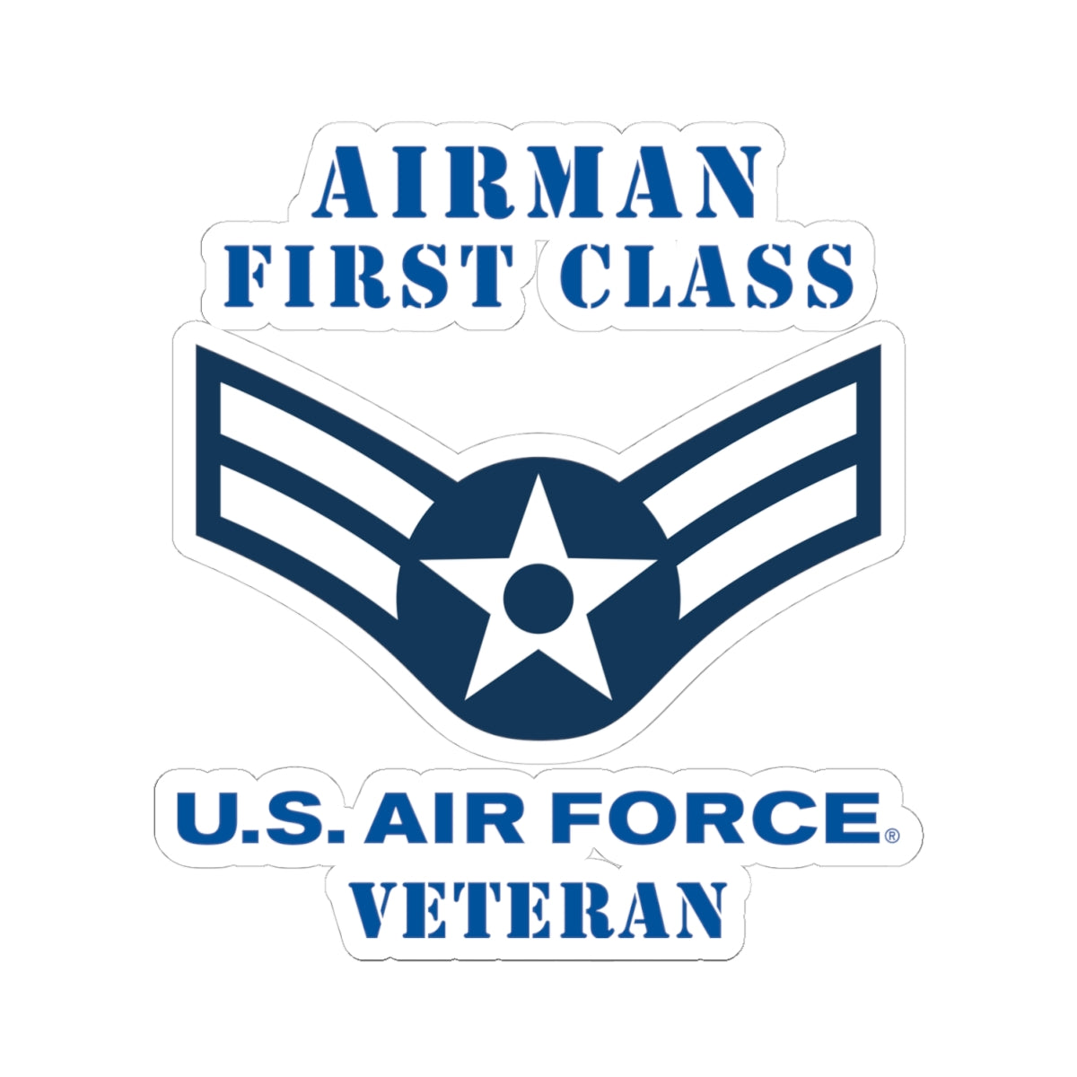 Kiss-Cut Stickers - USAF - Airman - First Class (E3) - 2020 - Veteran