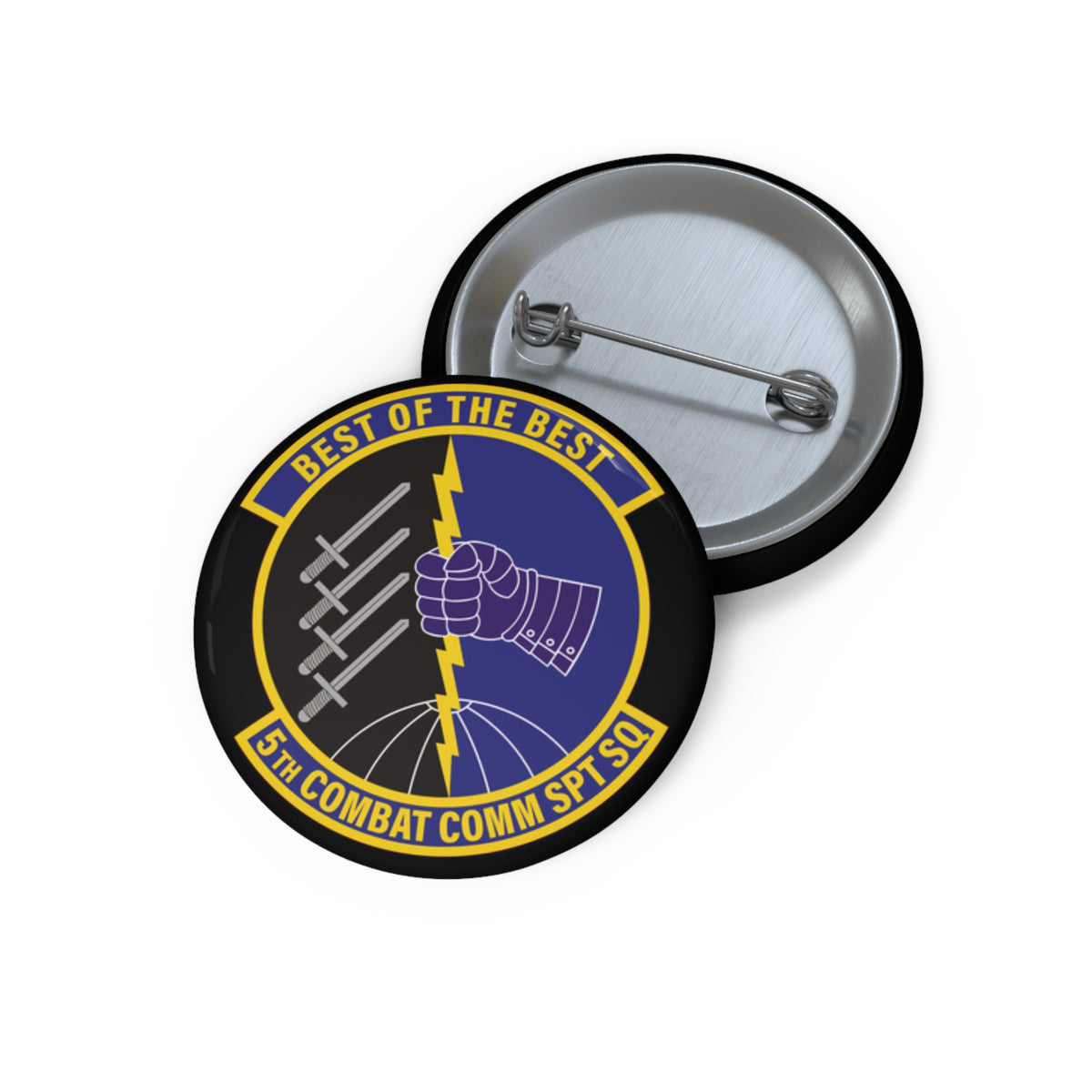 Custom Pin Button - USAF - 5th Combat Communications Support Sq wo txt X 300