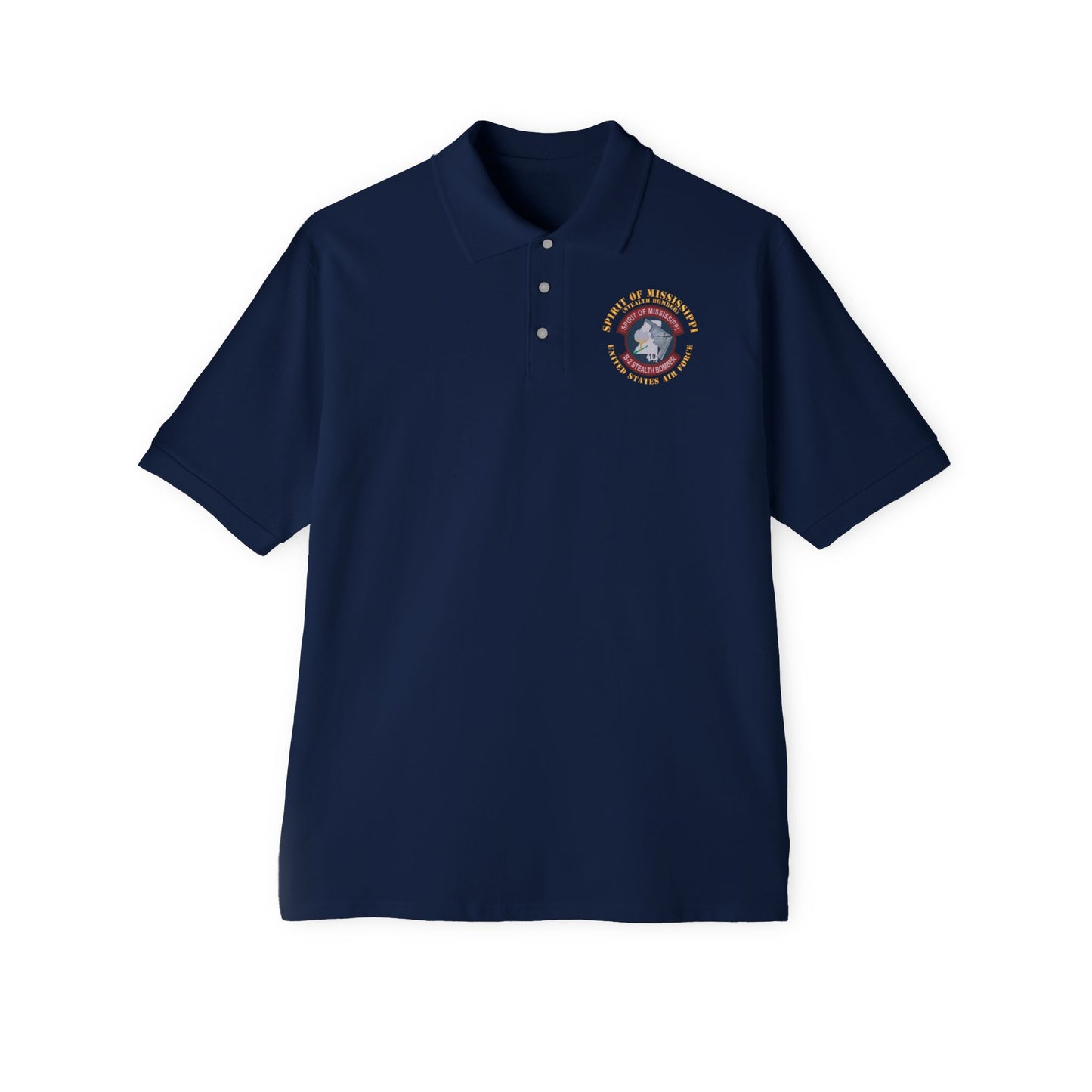 Men's Piqué Polo - USAF - B2 - Spirit of Mississippi - Stealth Bomber X 300