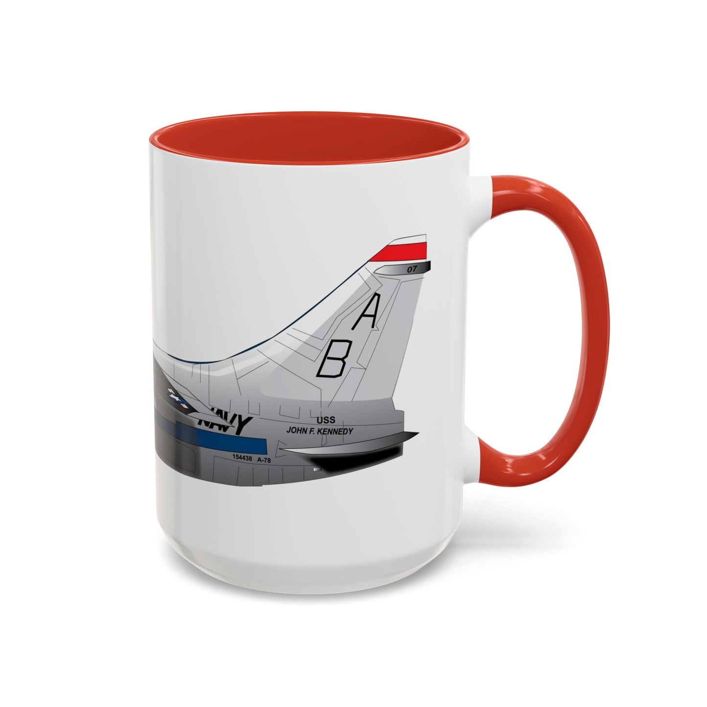Accent Coffee Mug (11oz & 15oz) - Aircraft - Navy - A-7B Corsair II - Side X 300
