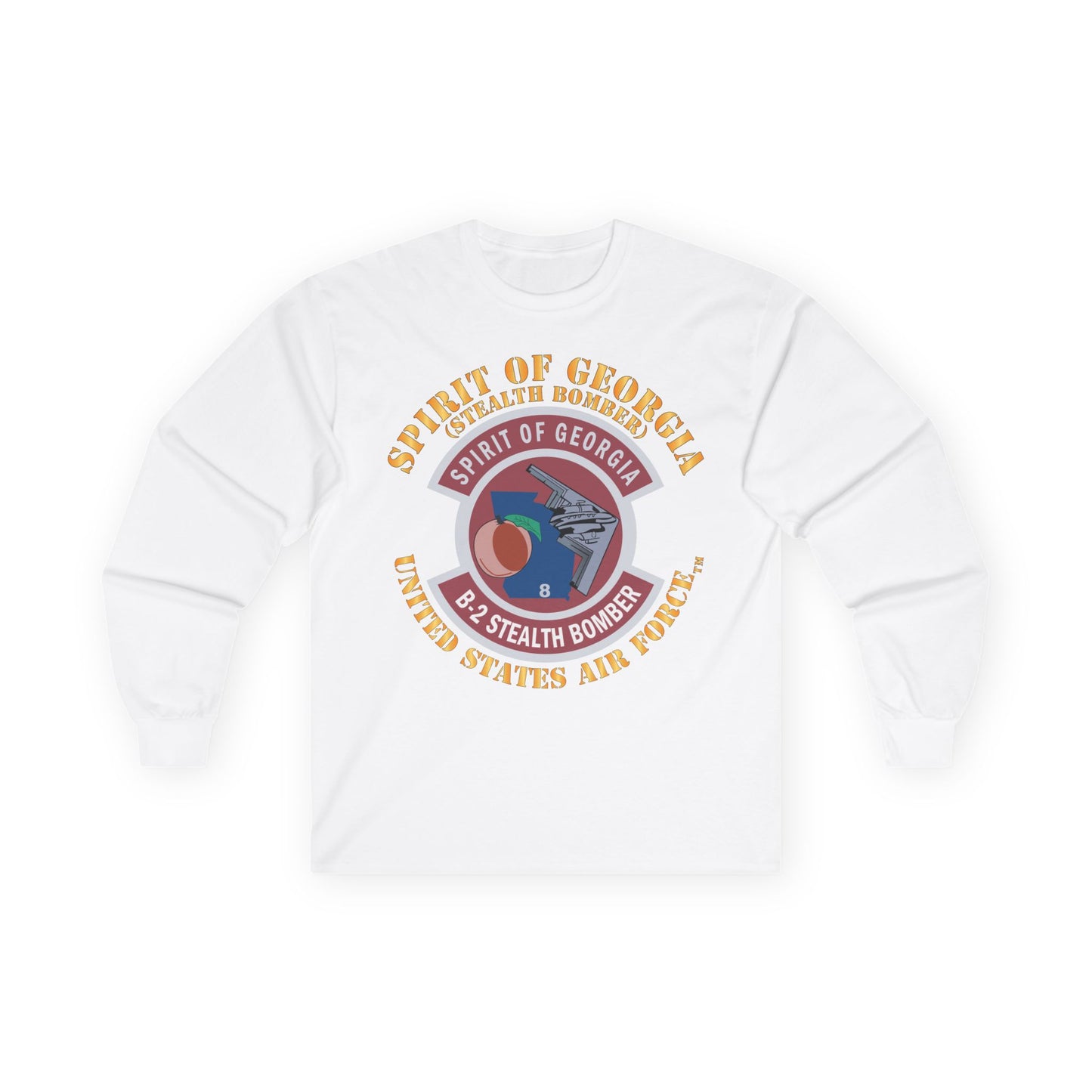 Unisex Ultra Cotton Long Sleeve Tee - USAF - B2 - Spirit of Georgia - Stealth Bomber X 300