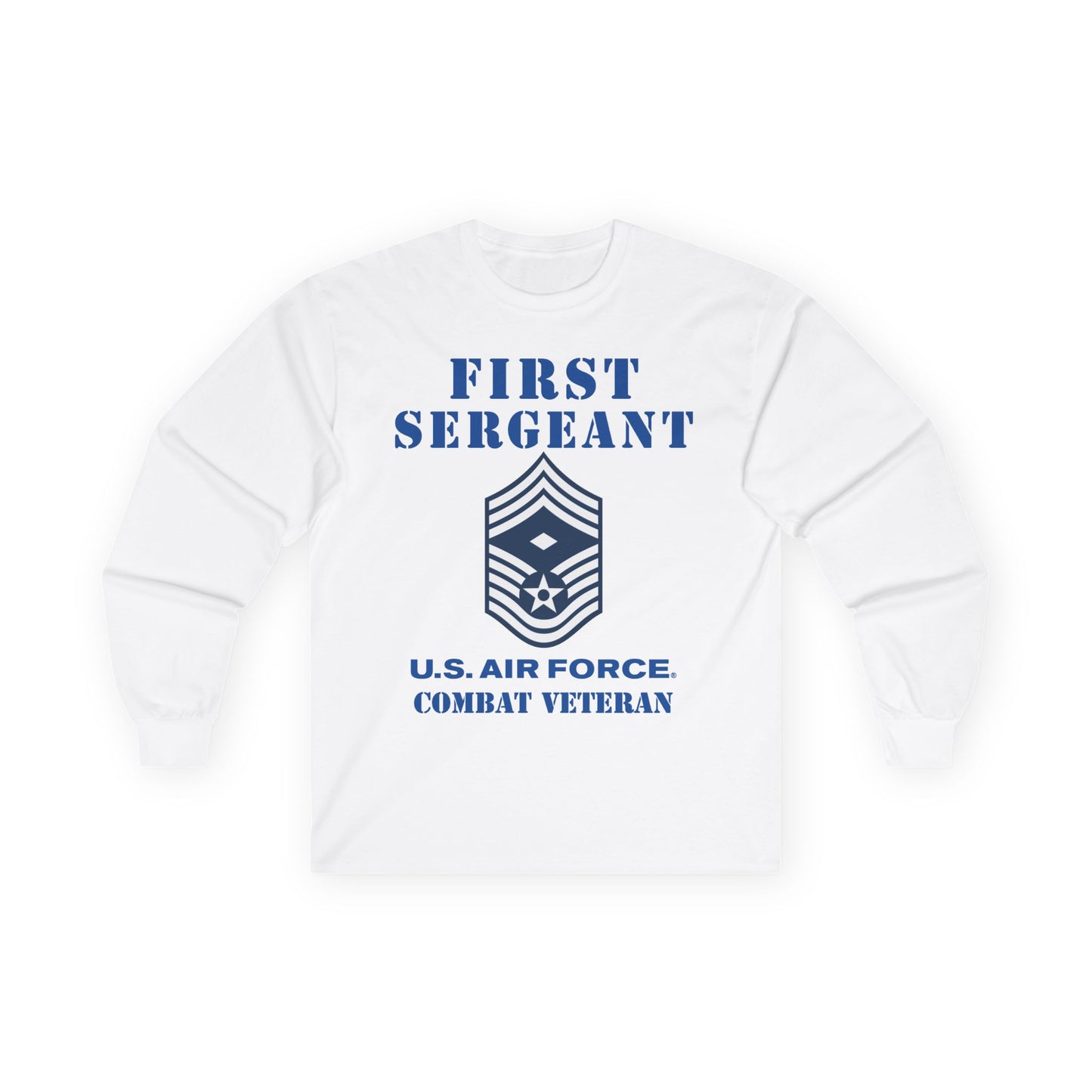 Unisex Ultra Cotton Long Sleeve Tee - USAF - First Sergeant (E9b) - 2020 - Combat Veteran