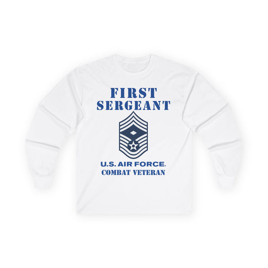 Unisex Ultra Cotton Long Sleeve Tee - USAF - First Sergeant (E9b) - 2020 - Combat Veteran