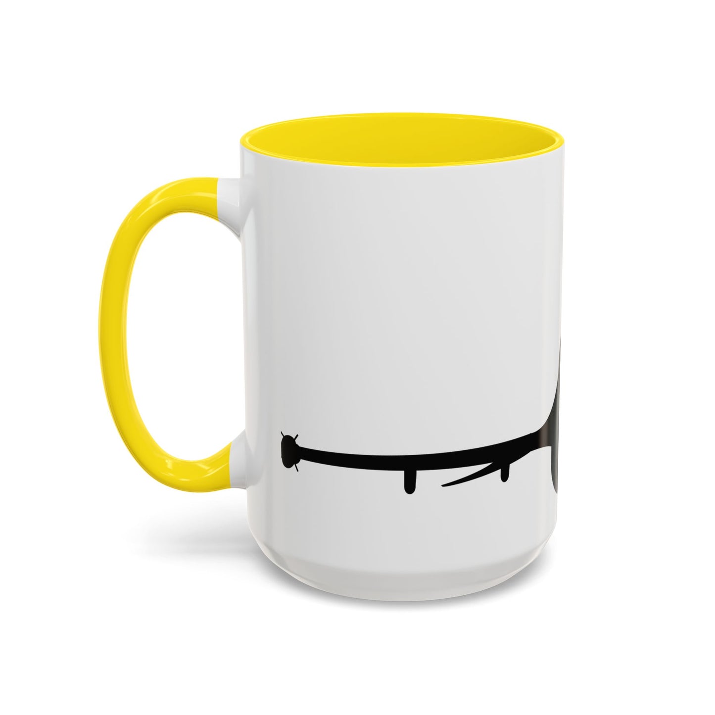 Accent Coffee Mug (11oz & 15oz) - Aircraft - F-16 - Front - Silhouette wo Txt X 300