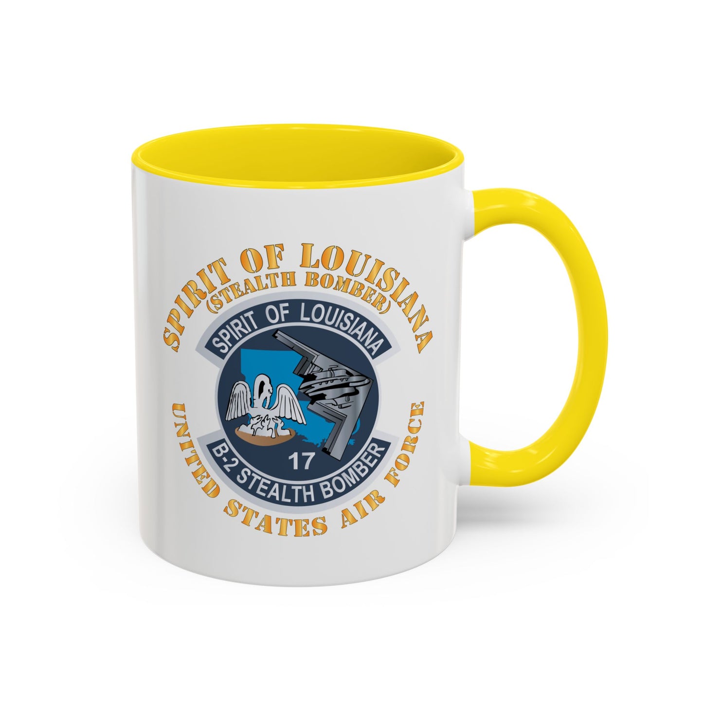 Accent Coffee Mug (11oz & 15oz) - USAF - B2 - Spirit of Louisiana - Stealth Bomber X 300