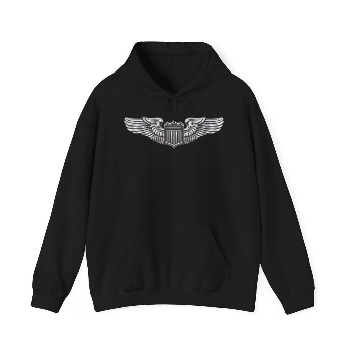 Unisex Heavy Blend Hooded Sweatshirt - USAF - Basic Pilot Badge wo Txt - 3D - Enhanced