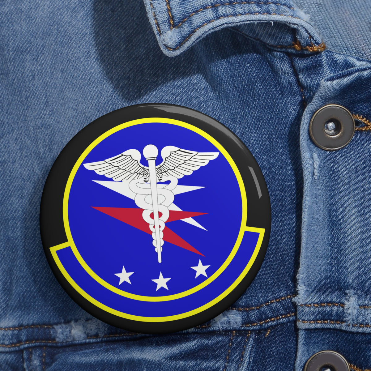 Custom Pin Button - USAF - 14th Operational Medical Readiness Squadron wo txt