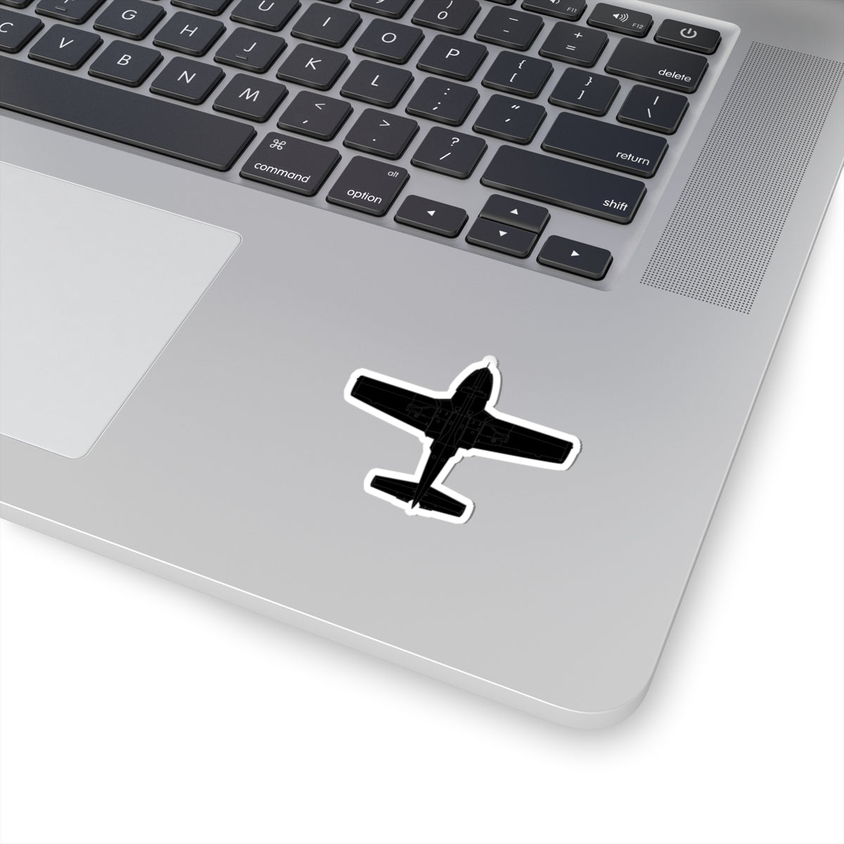 Kiss-Cut Stickers - Aircraft - T-37-Trainer - Bottom - Black - Metal X 300